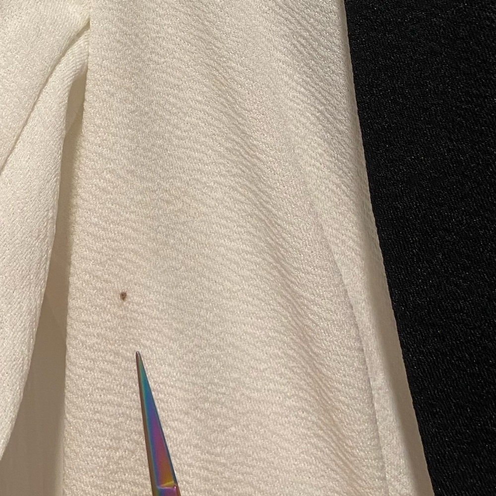 Ninexis White Black Lapel Lightweight Button Ruched 3/4 Sleeve Blazer Size M - Picture 5 of 12